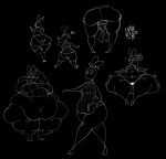  &lt;3 anthro belly bent_over big_belly big_breasts big_butt black_background black_body black_skin breasts butt clothed clothing collage dialogue ears_up female hi_res huge_breasts huge_butt hyper hyper_belly hyper_butt lagomorph leporid looking_at_viewer looking_back mammal musical_note navel obese obese_female open_mouth overweight overweight_female presenting presenting_hindquarters rabbit robuttschei simple_background smile speech_bubble text thick_thighs vib-ribbon vibri video_games wide_hips 