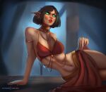 breasts drawing dress elf flat_chest highres hot non-web_source patreon_username pointy_ears warcraft world_of_warcraft wow 