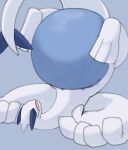 2022 absurd_res ambiguous_gender anthro belly big_belly big_hands biped blue_belly blue_body digital_drawing_(artwork) digital_media_(artwork) eyes_closed feet generation_2_pokemon grey_background happy hi_res legendary_pokemon legs_over_head lugia multicolored_body nintendo open_mouth open_smile overweight overweight_ambiguous overweight_anthro pokemon pokemon_(species) semi-anthro shoulder_stand simple_background smile solo tail three-quarter_view two_tone_body upside_down white_body xeniyy