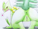 &lt;3 2024 3_fingers 4:3 absurd_res all_fours anus bent_legs bent_over big_butt biped black_eyes blush blush_lines butt clitoral_hood clitoris colored colored_pencil_(artwork) eiroru elemental_creature female feral fingers generation_3_pokemon genitals green_arms green_back green_body green_butt green_face green_hands green_legs green_scales green_tail hand_on_ground heart_speech_bubble hi_res humanoid_genitalia humanoid_pussy kneeling leaf leaf_blade looking_at_viewer looking_back looking_back_at_viewer nintendo non-mammal_pussy pink_clitoris pink_pussy pokemon pokemon_(species) presenting presenting_anus presenting_hindquarters presenting_pussy pussy raised_tail red_body red_face red_scales reptile scales scalie sceptile seductive seeds seeds_on_back shadow shaking shaking_butt smaller_version_at_source solo speech_bubble spiked_tail spikes spikes_(anatomy) tail thick_tail traditional_media_(artwork) wiggle wiggle_lines wiggling_hips yellow_sclera