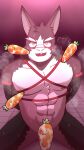 abs anthro athletic athletic_anthro athletic_male bound carrot dragokaizer666 food hi_res lagomorph leporid male mammal muscular muscular_anthro muscular_male pecs plant rabbit vegetable