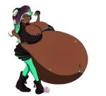 absurd_res areola areola_slip big_breasts breasts cephalopod dark_body dark_skin female hi_res huge_breasts humanoid hyper hyper_pregnancy marina_(splatoon) marine mollusk navel navel_piercing nintendo octarian octoling piercing pregnant pregnant_female solo splatoon wakingslime