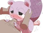 anthro blush bodily_fluids dildo duo fellatio happy_tree_friends hi_res human male male/male mammal min oral penile sex sex_toy sweat tears toothy_(htf)