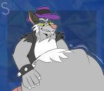2024 4_fingers anthro belly big_belly brok_the_investigator clothed clothing fingers hat headgear headwear hi_res male mammal murid murine pink_nose rat rodent solo squealers_chief suindevthegatr vore