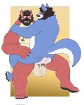 anthro daddy_(disambiguation) duo father_(lore) hi_res joss_robles kosukerw lobo male male/male musclegut parent_(lore) redlysan