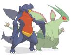 4:3 ambiguous_gender anthro belly big_belly blue_body blue_skin dessert doughnut flygon food garchomp generation_3_pokemon generation_4_pokemon hi_res nintendo obese obese_ambiguous obese_anthro overweight overweight_ambiguous overweight_anthro pokemon pokemon_(species) simple_background standing white_background zephy_03