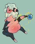  anthro areola biped blush breasts butt eyelashes female flaaffy generation_2_pokemon glacierclear hi_res kneeling nintendo nipples pink_body pokemon pokemon_(species) rear_view solo solo_focus video_games 