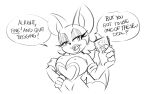 anthro bat breasts cleavage clothed clothing condom female glassfish hi_res makeup mammal offscreen_character rouge_the_bat sega sexual_barrier_device solo sonic_the_hedgehog_(series)