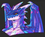 digimitsuart dragon horn humanoid looking_at_viewer male membrane_(anatomy) muscular retro scalie smug_face solo ven_(kodiak3d)