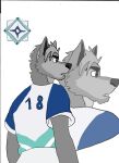 atsuya_09 canid canine canis clothing cooper_estevez hi_res male mammal soccer_uniform solo sportswear uniform wolf