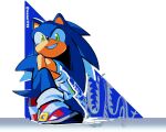  1boy animal_ears animal_nose artist_name blue_fur furry furry_male gloves gold_trim green_eyes hedgehog hedgehog_ears hedgehog_tail highres looking_at_viewer male_focus on_one_knee red_footwear shadow shoes simple_background smile sneakers socks solo sonic_(series) sonic_the_hedgehog tail teeth weon1119 white_background white_gloves white_socks 