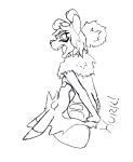  anthro butt canid canine canis chaoshetra coyote cyote duo eyes_closed female hair hi_res male male/female mammal mora neck_bulge ponytail vore 