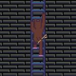 animated anthro bottomwear brick_wall brown_body butt climbing_ladder clothed clothing digital_media_(artwork) docked_tail kawa_kir_(artist) ladder loincloth loincloth_only loop male pawpads pink_pawpads pinscher_5d pixel_(artwork) pixel_animation rear_view short_tail solo stick tail topless wall_(structure)