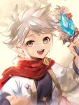  1boy fire_emblem fire_emblem_fates fire_emblem_heroes grey_eyes grey_hair kana_(fire_emblem) kana_(male)_(fire_emblem) kana_(male)_(rising_dragon)_(fire_emblem) new_year official_alternate_costume oh01861884 open_mouth paddle pointy_ears red_sash sash solo spiked_hair teeth upper_body upper_teeth_only 