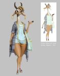 3d_(artwork) alternate_costume alternate_form antelope anthro beta_design bovid clothed clothing digital_media_(artwork) disney ear_piercing ear_ring english_text female fingers fur gazelle gazelle_(zootopia) grey_background hi_res hoop_ear_ring hooved_fingers hooves horn mammal manuel_de_jorge piercing purse ring_piercing simple_background solo text thick_thighs wide_hips zootopia