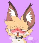 ahegao anthro blush collar danio_1 feral hi_res inner_ear_fluff looking_pleasured male male/male solo steamy_breath tongue tongue_out tuft