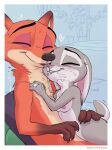 after_sex amadose anthro bodily_fluids breasts canid canine cuddling cum cum_in_mouth cum_inside cum_on_face digit_ring disney duo female fox genital_fluids happy hi_res jewelry judy_hopps lagomorph leporid male male/female mammal nick_wilde nipples rabbit red_fox ring small_breasts smile true_fox wedding_ring zootopia