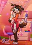 absurd_res anthro aroused balls bottomless bottomless_male canid canine canis clothed clothing disney domestic_dog embarrassed furvie furvie_(furvie) genitals hi_res lobofeo male mammal marie_(aristocats) solo the_aristocats wet wet_clothing