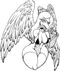 2024 5_fingers anthro armwear big_breasts black_and_white bottomless bottomless_anthro bottomless_female bra breasts choker claws clothed clothing curvy_figure dinosaur eyelashes fang_(gvh) feathered_wings feathers female finger_claws fingers fishnet fishnet_armwear freddyker goodbye_volcano_high hair hi_res jewelry legwear long_hair looking_at_viewer monochrome navel necklace partially_clothed pterodactylus pterosaur reptile scalie sharp_teeth sitting sketch solo teeth thick_thighs thigh_highs tongue tongue_out underwear voluptuous wide_hips wings