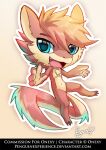 anthro blonde_hair blue_eyes chibi dragon featureless_crotch full-length_portrait fur furred_dragon glistening glistening_eyes gradient_hair hair looking_at_viewer male multicolored_hair mythological_creature mythological_scalie mythology nude open_mouth open_smile penguinexperience pink_body pink_fur pink_hair pink_tongue portrait scalie signature simple_background smile solo tongue two_tone_hair yellow_body yellow_fur
