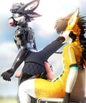 3d_(artwork) absurd_res anthro blender_(software) canid canine clothed clothing deuzear digital_media_(artwork) duo erection fur genitals hair hi_res imminent_rape imminent_sex latex lill_esp lill_espion male male/male mammal nude penis rexouium sex simple_background tail teasing vrchat