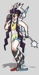  absurd_res clothing confusion elesa_(pok&eacute;mon) female generation_5_pokemon growth headgear headphones herradur88 hi_res nintendo pokemon pokemon_(species) tail_growth tail_pull torn_clothing transformation video_games zebstrika 