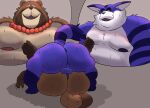 anal belly big_belly big_butt big_the_cat blue_body bodily_fluids brown_body butt canid canine domestic_cat duo felid feline felis gyobu_(tas) hi_res lifewonders male male/male mammal moobs nipples overweight overweight_male raccoon_dog sega sex smut_leo sonic_the_hedgehog_(series) sweat tanuki tokyo_afterschool_summoners white_body