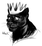 ambiguous_gender anthro black_body black_fur bodily_fluids crown crying danny_smoke_in_furry_land dialogue felid fur halftone headgear king king_magnum mammal nookdraws pantherine royalty snout solo tears