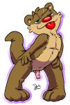 anthro blep ev1lp1nk1 genitals hi_res jamie_bun_(artist) male mammal mustelid otter penis solo tail tongue tongue_out whiskers