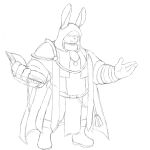 4_fingers absurd_res anthro biped book clothed clothing fingers hi_res holding_book holding_object lagomorph leporid male mammal monochrome rabbit solo witherrose1