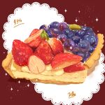  absurdres blueberry blueberry_tart food food_focus fruit fruit_tart highres no_humans original pastry sparkle strawberry_tart takisou_sou tart_(food) 