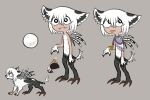  ambiguous_gender anthro claws egg fangs feral gummistars hair handsomehugs model_sheet multi_nipple nipples nude pubes solo spines tongue tongue_out veeblie_(species) white_hair 