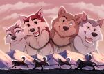  2020 :3 ambiguous_feral ambiguous_gender azzai balto_(series) black_eyes black_nose brown_body brown_eyes brown_fur canid canine canis cloud countershading domestic_dog dusty_(balto) eyebrows eyelashes female_(lore) feral fluffy fluffy_tail fur grey_body grey_fur group harness kirby_(balto) kodiak_(balto) male_(lore) mammal mountain open_mouth open_smile purple_eyes quadruped ralph_(balto) red_body red_fur running shaded sky sled_harness smile snow snowing tail tan_body tan_fur teeth tongue universal_studios yellow_eyes 
