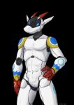  android anthro bu-57_(busterdrag) digital_media_(artwork) featureless_crotch hand_on_hip hi_res joints looking_at_viewer machine male navel nude robot screen screen_face sealer4258 simple_background solo white_body 