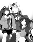  +++ 3girls ? alpha_transparency animal_ears beanie bike_shorts_under_skirt bow bowtie closed_eyes commentary ear_bow ears_through_headwear ggubii0225 glowing glowing_eyes gold_ship_(umamusume) greyscale hands_in_pockets hat headgear horse_ears jacket long_hair long_sleeves looking_at_viewer looking_down mask messy_hair monochrome mouth_mask multiple_girls nakayama_festa_(umamusume) open_mouth orfevre_(umamusume) pillbox_hat rape_face sailor_collar sailor_shirt school_uniform sharp_teeth shirt sidelocks speech_bubble spoken_question_mark squatting symbol-only_commentary teeth thighhighs thumbnail_surprise tracen_school_uniform troll_face umamusume when_you_see_it winter_uniform 