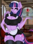  absurd_res anthro anthrofied breasts cleavage clothed clothing equid equine feathers female friendship_is_magic hand_on_hip hi_res horn maid_uniform mammal munrei my_little_pony panties purple_body purple_feathers solo twilight_sparkle_(mlp) underwear uniform winged_unicorn wings 