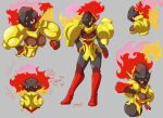  absurd_res armarouge armor cool_armor female fire flaming_hair hi_res humanoid large_pauldrons levidos nintendo pokemon pokemon_(species) pseudo_hair solo video_games 