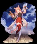  1girl :d absurdres animal_ear_fluff animal_ears animal_feet asymmetrical_legwear bangs blonde_hair bodystocking bottle breasts cat_ears cat_girl cat_tail highres holding holding_bottle lingxia long_sleeves looking_at_viewer mismatched_legwear multicolored_hair original pink_eyes pink_hair red_skirt red_thighhighs short_eyebrows short_hair skirt small_breasts smile solo stirrup_legwear streaked_hair tail thick_eyebrows thighhighs toeless_legwear white_thighhighs 