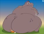  2020 50percentgrey avian beshte big_butt bird butt common_hippopotamus disney duo feral heron hi_res hippopotamid looking_back male mammal nervous_sweat obese obese_feral obese_male ono overweight overweight_feral overweight_male pelecaniform short_tail sitting size_difference spots the_lion_guard the_lion_king 
