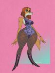  2022 anthro big_breasts bikini bikini_top boots bracelet breasts canid canine canis clothing countershading digital_media_(artwork) domestic_dog eyeshadow female fishnet fishnet_bodysuit footwear hair hi_res high-waisted_thong high_heeled_boots high_heels hunting_dog illumination_entertainment jewelry looking_down makeup mammal orange_body red_hair saluki sighthound sing_(movie) small_waist solo suki_lane swimwear thick_thighs thong underwear wide_hips wolftang 