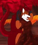  absurd_res anthro canid canine d_kenmason demon detailed_background disgust duo eyes_closed feces feces_on_body feces_on_hand feces_on_leg feces_smear female filth fox fur gagging gloves_(marking) hair hell hi_res horn lava lil_house long_hair male mammal markings open_mouth orange_body orange_fur red_body red_fox red_sky scalie scat sitting sitting_in_feces sky smearing smelly tongue tongue_out white_body white_chest white_fur 