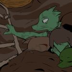  anthro clothed clothing damaged_clothing digital_drawing_(artwork) digital_media_(artwork) dirt dirty female fen_(lagotrope) group horn inside kobold lagotrope lizard lying male reptile scalie shirt sleeping story story_at_source story_in_description tgchan tired topwear torn_clothing trio 