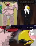  absurd_res accipitrid accipitriform anthro avian belly big_belly big_bulge bird blowing_smoke briefs bulge cigarette clothing comic domestic_pig duo eagle flustered hi_res male male/male mammal nipples overweight overweight_male pizzaozzy_(artist) smoking suid suina suit sus_(pig) tighty_whities trailer_park underwear white_briefs white_clothing white_underwear 
