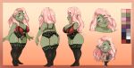  big_butt breasts butt eyewear female glasses goblin green_body green_skin hair hi_res humanoid humanoid_pointy_ears ladysgusting not_furry pink_hair solo thick_thighs 