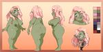  barely_visible_genitalia barely_visible_pussy big_butt breasts butt censored eyewear female genitals glasses goblin green_body green_skin hair hi_res humanoid humanoid_pointy_ears ladysgusting not_furry nude pink_hair pussy solo thick_thighs 