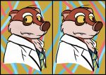  2022 anthro berryrpgmakerb biped brok_the_investigator clothing cute_fangs cyphir dr._mink male mammal meme mink mustelid musteline necktie portrait shirt solo topwear true_musteline video_games 