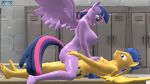  bench big_breasts breasts cowgirl_position cutie_mark daveman1000 duo equid equine female flash_sentry_(mlp) friendship_is_magic from_front_position hi_res horn locker_room lying male male/female mammal my_little_pony nipples nude on_back on_bottom on_top pegasus sex twilight_sparkle_(mlp) winged_unicorn wings 