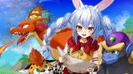  animal_ear_fluff animal_ears bangs bare_shoulders blue_hair bracer braid bunny-shaped_pupils cape carrot_hair_ornament character_request commentary_request dragon_quest_monsters_joker earrings food-themed_hair_ornament gotou_(nekocat) hair_between_eyes hair_ornament holding hololive hoop_earrings jewelry long_hair multicolored_hair orange_eyes rabbit_ears rabbit_girl rabbit_tail reading red_cape shirt short_eyebrows single_earring sleeveless sleeveless_shirt swept_bangs symbol-shaped_pupils tail thick_eyebrows twin_braids twintails two-tone_hair usada_pekora virtual_youtuber white_hair yellow_shirt 