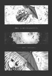  animal_ears blood comic doujinshi fox_ears fox_tail greyscale highres looking_up monochrome oriental_umbrella rain tail touhou translated ugatsu_matsuki umbrella yakumo_ran 