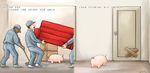  children's_book couch harada_midori male_focus mop multiple_boys original pig translated 